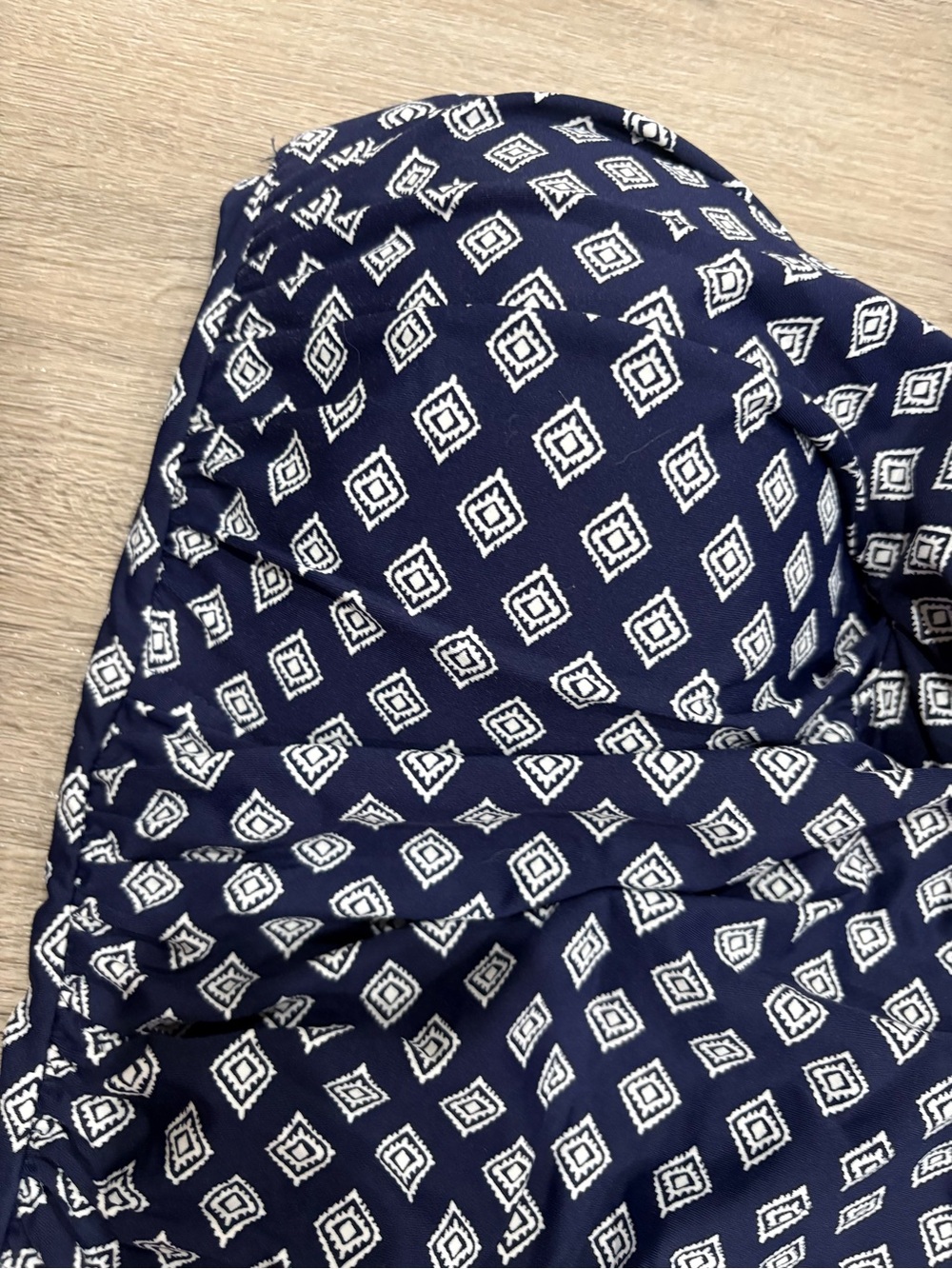 Anne Cole Navy and White Geometric One-Piece Strapless Swimsuit Size 16 - Picture 3 of 7